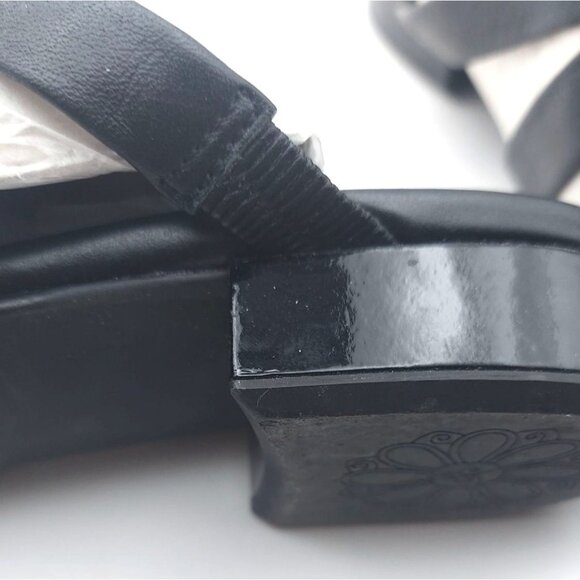 Brighton Nassau Black Leather Low Heel Slide Sandals 8.5M Silver Plated Crystal - Picture 7 of 11